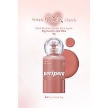 İnce Yapılı, Ciltle Bütünleşen, Pigmentli Likit Allık PERIPERA Syrupy Tok Cheek (04 Sunshine Fig)