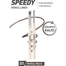 Suya Dayanıklı Kolay Kullanım Sunan Göz Kalemi PERIPERA Speedy Pencil Liner (1 Melloy Black)