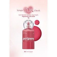 İnce Yapılı, Ciltle Bütünleşen, Pigmentli Likit Allık PERIPERA Syrupy Tok Cheek (05 Cool Apple)