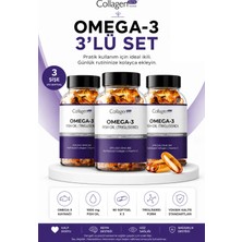 3 Adet Omega-3 Premium Fish Oil 90 Softgel X 1000Mg, Balık Yağı, Hidrolize Kolajen