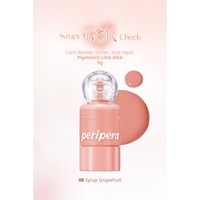 İnce Yapılı, Ciltle Bütünleşen, Pigmentli Likit Allık PERIPERA Syrupy Tok Cheek (08 SyrupGrapefruit)