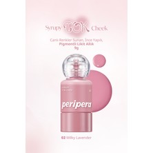 İnce Yapılı, Ciltle Bütünleşen, Pigmentli Likit Allık PERIPERA Syrupy Tok Cheek (02 Milky Lavender)