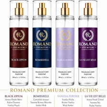 Romano Bombshell-La Vie est Belle-Black Opium-Vanilya Powder 4 Lü Set Vücut Spreyi 200 ml Kalıcı Yüksek esans!
