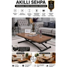 Sehpam Akıllı Akıllı Sehpa Juppo Üst Tabla Mdf Ceviz Oval Köşe Alt Ayak Siyah Dışa K