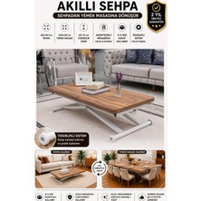 Sehpam Akıllı Home Üst Tabla Mdf Urartu Oval Köşe Alt Ayak Beyaz