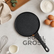 royalgross Döküm Krep Tavası Yapışmaz Granit Kaplama Gözleme Bazlama Krep ve Pancake Tavası