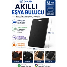 O-Kam Akıllı Cüzdan Bulucu | Kredi Kartı Boyutunda Aircard | Kablosuz Şarj | Apple & Android OK110 2'li Paket