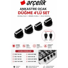 Öz Beyaz Eşya Arçelik Ocd T 651 Eb - Ocl T 651 Eb - Ocd T 601 Eb - Ocd T 651 Dwb Ankastre Ocak Düğmesi 4'lü   (Siyah)