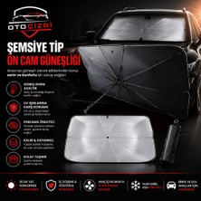 OtoÇizgi Şemsiye Tip Ön Cam Güneşliği Katlanabilir Uv Korumalı Araç Cam Güneşlik
