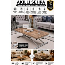Sehpam Akıllı Akıllı Sehpa Juppo Üst Tabla Mdf Antiklayt  Oval Köşe Alt Ayak Krom Dışa K