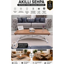 Sehpam Akıllı Akıllı Sehpa Juppo Üst Tabla Mdf  Urartu Oval Köşe Alt Ayak Beyaz Dışa K