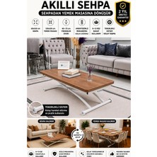 Sehpam Akıllı Akıllı Sehpa Juppo Üst Tabla Mdf Ceviz Oval Köşe Alt Ayak Beyaz Dışa K