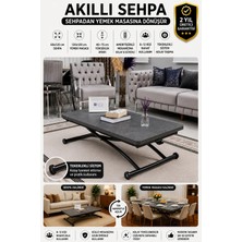 Sehpam Akıllı Akıllı Sehpa Juppo Üst Tabla Mdf Kartal Oval Köşe Alt Ayak Siyah Dışa K