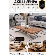 Sehpam Akıllı Akıllı Sehpa Juppo Üst Tabla Mdf Urartu Oval Köşe Alt Ayak Krom Dışa