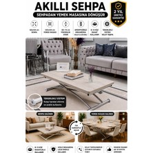 Sehpam Akıllı Akıllı Sehpa Juppo Üst Tabla Mdf Lizbon Oval Köşe Alt Ayak Krom Dışa