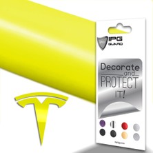 Ipg Tesla Model Y Özel Kesim Logo Seti - Direksiyon Ön Arka Jantlar ve Sensörler Için 8'lu Tesla Logo Neon Serisi Sticker Seti