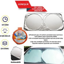 Eco Lounge Miflonlu Katlanır Oto Ön Cam Güneşliği 150X70CM Güneş Koruyucu Yazlık Araç Aksesuarı