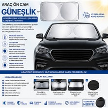 Doori Araç Ön Cam Güneşliği Katlanabilir Oto Güneş Koruyucu Uv Korumalı Ön Cam Gölgelik