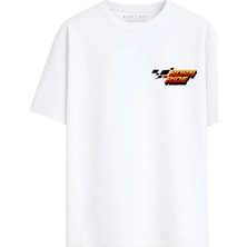 Black Nova Oversize Baskılı Unisex %100 Pamuk T-Shirt Motorcycle Therapy Beyaz