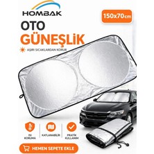 Eco Lounge Katlanabilir Araç Ön Cam Güneşliği 150X70 cm Isı Yansıtıcı Büyük Boy Tüm Araçlara Uygun