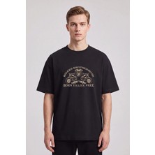 Black Nova Oversize Baskılı Unisex %100 Pamuk T-Shirt Brotherhood Siyah