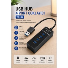 Yenilig USB Hub 4 Port Çoklayıcı USB 3.0 Çoğaltıcı YD32 Siyah | 5gbps Hızlı Veri Transferi Laptop Pc USB Çoklayıcı