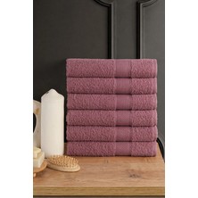Güvenal Blanc 6'lı 50X90CM El Yüz & Saç Havlusu Seti | Havlu | El Havlusu | Banyo Havlusu I Çeyiz Havlusu - Mürdüm