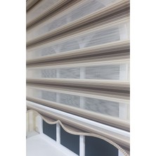 StorBurada Kahverengi Geniş Plise Zebra Stor Renk Geçişli Etek Dilimli 484