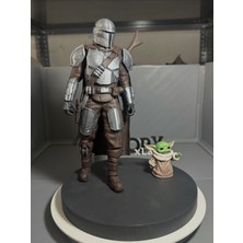 The Mandalorian ve Grogu Dekoratif 3D Baskı Figür Koleksiyon Biblosu