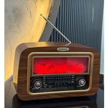 Everton RT-742 Şömine Efektli Nostaljik Bluetooth Hoparlör Fm/am/sw 3 Bant Tws Şarjlı Retro Radyo USB Tf