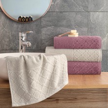 Güvenal Diana 4 Parça Kadife Kutulu Banyo Havlu Havlu Seti | Çeyiz Listesi | Banyo Havlusu | El Yüz Havlusu
