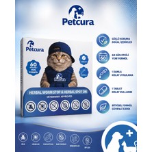 Petcura Kediler Için Bitkisel Iç Dış Parazıt Damla ve Tablet Seti