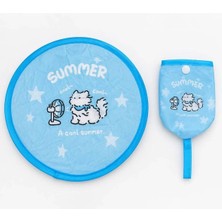 Kokoş Kore Yelpaze Summer Yazılı Mavi