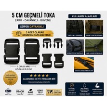 Ecotton Works Plastik Geçmeli Toka  5 cm - Dayanıklı Klips - Çanta, Kamp, Evcil Hayvan ve Valiz Için - 5 Adet
