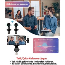 Eco Lounge Type-C Çiftli Kablosuz Yaka Mikrofon Seti Telefon Vlog Canlı Yayın Tiktok Youtube Uyumlu