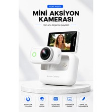 Cash Dukkan 4K Ultra Hd Hareketli Ekranlı Profesyonel Aksiyon Kamerası Manyetik Tutuş Flip Ekran Full Aparat