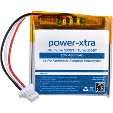 Power-Xtra - Jbl Tune 500BT-TUNE 510BT  3.7V 450MAH Li-Po Kablosuz Kulaklık Bataryası