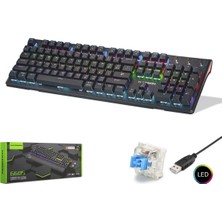 Skygo G605 Gaming Mekanik Rgb Klavye Blue Switch - Siyah
