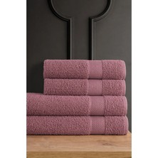 Güvenal Blanc 4'lü Banyo Havlu Seti | Havlu | Banyo Havlusu I Hamam Seti I Çeyiz Havlusu - Mürdüm