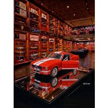 Oyuncak Sahili Shelby Cobra GT500 Dıecast Metal 12.5 cm Araba Kapılar Açılır Çekbırak Orjnal Koleksiyon Model Metalic Kırmızı