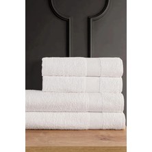 Güvenal Blanc 4'lü Banyo Havlu Seti | Havlu | Banyo Havlusu I Hamam Seti I Çeyiz Havlusu - Beyaz