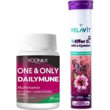 Voonka One & Only Dailymune 30 Tablet + Velavit V-Effer D3 With L-Cysteine 20 Efervesan Tablet
