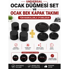 Öz Beyaz Eşya Arçelik - Ocl 614 EM1S - Setüstü Ankastre Ocak Düğmesi ve Ocak Bek Kapak Takımı (Siyah)