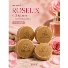 Sabunal ROSELIX Gül Sabunu 4 ADET - Canlılık, Yumuşaklık ve Işıltılı Cilt Görünümü İçin Doğal Günlük Bakım