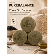 Sabunal PUREBALANCE Çörek Otu Sabunu 3 ADET - Dengeleyici Yüz ve Ciltler İçin Bitkisel Doğal Bakım Sabunu