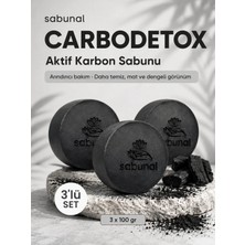 Sabunal CARBODETOX Bambu Kömür Sabunu 3 ADET - Siyah Nokta, Gözenek ve Yağlı Cilt Detoks Doğal Yüz Sabunu
