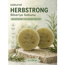 Sabunal HERBSTRONG Biberiye Sabunu 2 Adet - Saç Derisi Ferahlığı İçin Biberiyeli Doğal Sabun