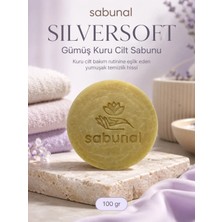 Sabunal SILVERSOFT Gümüş Kuru Cilt Sabunu - Kil ile Mat Görünüm, Gözenek ve Yağlı Cilt Bakım Sabunu 100 gr