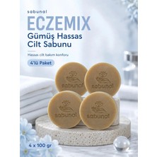Sabunal ECZEMIX Gümüş Hassas Cilt Sabunu 4 ADET - Kuru Ciltler İçin Nazik ve Konforlu Günlük Bakım Sabunu