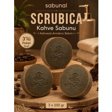 Sabunal SCRUBICA Kahve Sabunu 3 ADET - Peeling Etkili Pürüzsüz ve Canlı Cilt İçin Kahveli Vücut Duş Bakımı
